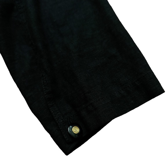 St. John Sport by Marie Gray Long Sleeve Shirt Jacket Linen Black Womens Size L - Picture 5 of 5